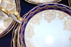 AYNSLEY 13077 COBALT & GOLD-  SOUP CUP & SAUCER   .....   http://jaapiesfinechinastore.com