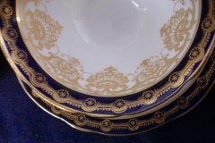 AYNSLEY 13077 COBALT & GOLD-  SOUP CUP & SAUCER   .....   http://jaapiesfinechinastore.com