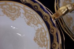 AYNSLEY 13077 COBALT & GOLD-  SOUP CUP & SAUCER   .....   http://jaapiesfinechinastore.com