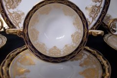 AYNSLEY 13077 COBALT & GOLD-  SOUP CUP & SAUCER   .....   http://jaapiesfinechinastore.com