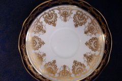 AYNSLEY 13077 COBALT & GOLD-  SOUP CUP & SAUCER   .....   http://jaapiesfinechinastore.com