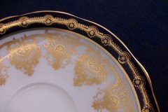 AYNSLEY 13077 COBALT & GOLD-  SOUP CUP & SAUCER   .....   http://jaapiesfinechinastore.com