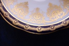 AYNSLEY 13077 COBALT & GOLD-  SOUP CUP & SAUCER   .....   http://jaapiesfinechinastore.com