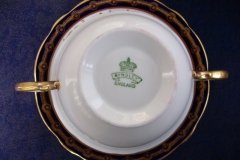 AYNSLEY 13077 COBALT & GOLD-  SOUP CUP & SAUCER   .....   http://jaapiesfinechinastore.com