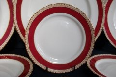 AYNSLEY #3777 RED BAND, BROWN DECOR RIM,  GILT -  BREAD & BUTTER PLATE  .....   http://jaapiesfinechinastore.com