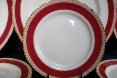 AYNSLEY #3777 RED BAND, BROWN DECOR RIM,  GILT -  BREAD & BUTTER PLATE  .....   http://jaapiesfinechinastore.com