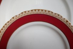 AYNSLEY #3777 RED BAND, BROWN DECOR RIM,  GILT -  BREAD & BUTTER PLATE  .....   http://jaapiesfinechinastore.com