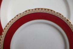 AYNSLEY #3777 RED BAND, BROWN DECOR RIM,  GILT -  BREAD & BUTTER PLATE  .....   http://jaapiesfinechinastore.com