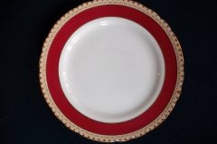 AYNSLEY #3777 RED BAND, BROWN DECOR RIM,  GILT -  BREAD & BUTTER PLATE  .....   http://jaapiesfinechinastore.com