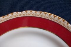AYNSLEY #3777 RED BAND, BROWN DECOR RIM,  GILT -  BREAD & BUTTER PLATE  .....   http://jaapiesfinechinastore.com