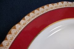 AYNSLEY #3777 RED BAND, BROWN DECOR RIM,  GILT -  BREAD & BUTTER PLATE  .....   http://jaapiesfinechinastore.com