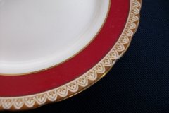 AYNSLEY #3777 RED BAND, BROWN DECOR RIM,  GILT -  BREAD & BUTTER PLATE  .....   http://jaapiesfinechinastore.com