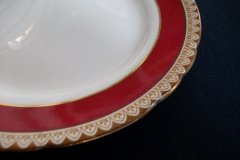 AYNSLEY #3777 RED BAND, BROWN DECOR RIM,  GILT -  BREAD & BUTTER PLATE  .....   http://jaapiesfinechinastore.com
