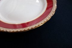AYNSLEY #3777 RED BAND, BROWN DECOR RIM,  GILT -  BREAD & BUTTER PLATE  .....   http://jaapiesfinechinastore.com