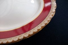 AYNSLEY #3777 RED BAND, BROWN DECOR RIM,  GILT -  BREAD & BUTTER PLATE  .....   http://jaapiesfinechinastore.com