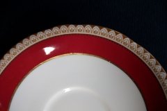 AYNSLEY #3777 RED BAND, BROWN DECOR RIM,  GILT -  CUP & SAUCER   .....   http://jaapiesfinechinastore.com