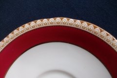 AYNSLEY #3777 RED BAND, BROWN DECOR RIM,  GILT -  CUP & SAUCER   .....   http://jaapiesfinechinastore.com