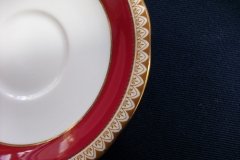 AYNSLEY #3777 RED BAND, BROWN DECOR RIM,  GILT -  CUP & SAUCER   .....   http://jaapiesfinechinastore.com