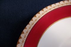 AYNSLEY #3777 RED BAND, BROWN DECOR RIM,  GILT -  CUP & SAUCER   .....   http://jaapiesfinechinastore.com