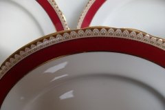 AYNSLEY #3777 RED BAND, BROWN DECOR RIM,  GILT -  DINNER PLATE  .....   http://jaapiesfinechinastore.com