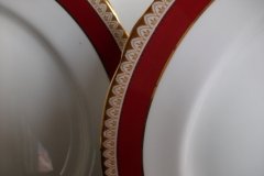 AYNSLEY #3777 RED BAND, BROWN DECOR RIM,  GILT -  DINNER PLATE  .....   http://jaapiesfinechinastore.com