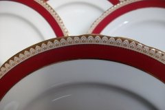 AYNSLEY #3777 RED BAND, BROWN DECOR RIM,  GILT -  DINNER PLATE  .....   http://jaapiesfinechinastore.com