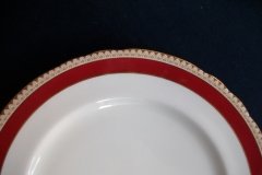 AYNSLEY #3777 RED BAND, BROWN DECOR RIM,  GILT -  DINNER PLATE  .....   http://jaapiesfinechinastore.com