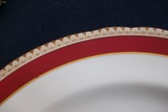 AYNSLEY #3777 RED BAND, BROWN DECOR RIM,  GILT -  DINNER PLATE  .....   http://jaapiesfinechinastore.com