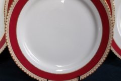 AYNSLEY #3777 RED BAND, BROWN DECOR RIM,  GILT -  SALAD PLATE  .....   http://jaapiesfinechinastore.com
