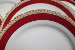 AYNSLEY #3777 RED BAND, BROWN DECOR RIM,  GILT -  SALAD PLATE  .....   http://jaapiesfinechinastore.com