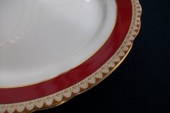 AYNSLEY #3777 RED BAND, BROWN DECOR RIM,  GILT -  SALAD PLATE  .....   http://jaapiesfinechinastore.com