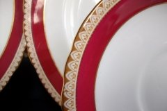 AYNSLEY #3777 RED BAND, BROWN DECOR RIM,  GILT -  SAUCER for SOUP BOWL  .....   http://jaapiesfinechinastore.com