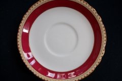 AYNSLEY #3777 RED BAND, BROWN DECOR RIM,  GILT -  SAUCER for SOUP BOWL  .....   http://jaapiesfinechinastore.com