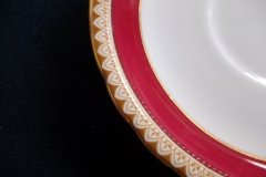 AYNSLEY #3777 RED BAND, BROWN DECOR RIM,  GILT -  SAUCER for SOUP BOWL  .....   http://jaapiesfinechinastore.com