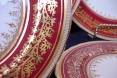 AYNSLEY 7098 MAROON- BREAD & BUTTER PLATE   .....   http://jaapiesfinechinastore.com