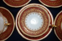 AYNSLEY 7098 MAROON- CUP & SAUCER   .....   http://jaapiesfinechinastore.com