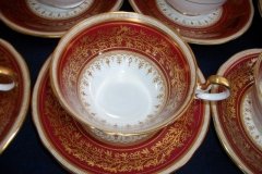 AYNSLEY 7098 MAROON- CUP & SAUCER   .....   http://jaapiesfinechinastore.com