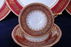 AYNSLEY 7098 MAROON- CUP & SAUCER   .....   http://jaapiesfinechinastore.com