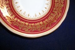 AYNSLEY 7098 MAROON- CUP & SAUCER   .....   http://jaapiesfinechinastore.com