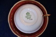 AYNSLEY 7098 MAROON- CUP & SAUCER   .....   http://jaapiesfinechinastore.com