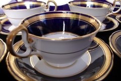 AYNSLEY 7282 LAUREL COBALT- CUP & SAUCER  .....  http://jaapiesfinechinastore.com