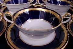 AYNSLEY 7282 LAUREL COBALT- SOUP BOWL & SAUCER  .....  http://jaapiesfinechinastore.com