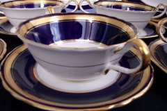 AYNSLEY 7282 LAUREL COBALT- SOUP BOWL & SAUCER  .....  http://jaapiesfinechinastore.com