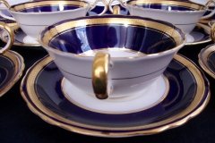 AYNSLEY 7282 LAUREL COBALT- SOUP BOWL & SAUCER  .....  http://jaapiesfinechinastore.com