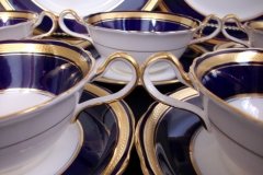 AYNSLEY 7282 LAUREL COBALT- SOUP BOWL & SAUCER  .....  http://jaapiesfinechinastore.com