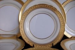 AYNSLEY #7761 CREAM/ ENCRUSTED GOLD BAND-  BREAD & BUTTER  PLATE   .....   http://jaapiesfinechinastore.com