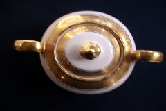 AYNSLEY #7761 CREAM/ ENCRUSTED GOLD BAND-  COVERED SUGAR BOWL  .....   http://jaapiesfinechinastore.com