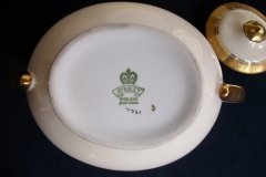AYNSLEY #7761 CREAM/ ENCRUSTED GOLD BAND-  COVERED SUGAR BOWL  .....   http://jaapiesfinechinastore.com