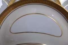 AYNSLEY #7761 CREAM/ ENCRUSTED GOLD BAND-  CRESCENT SALAD PLATE   .....   http://jaapiesfinechinastore.com