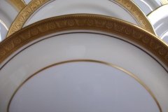 AYNSLEY #7761 CREAM/ ENCRUSTED GOLD BAND-  CRESCENT SALAD PLATE   .....   http://jaapiesfinechinastore.com